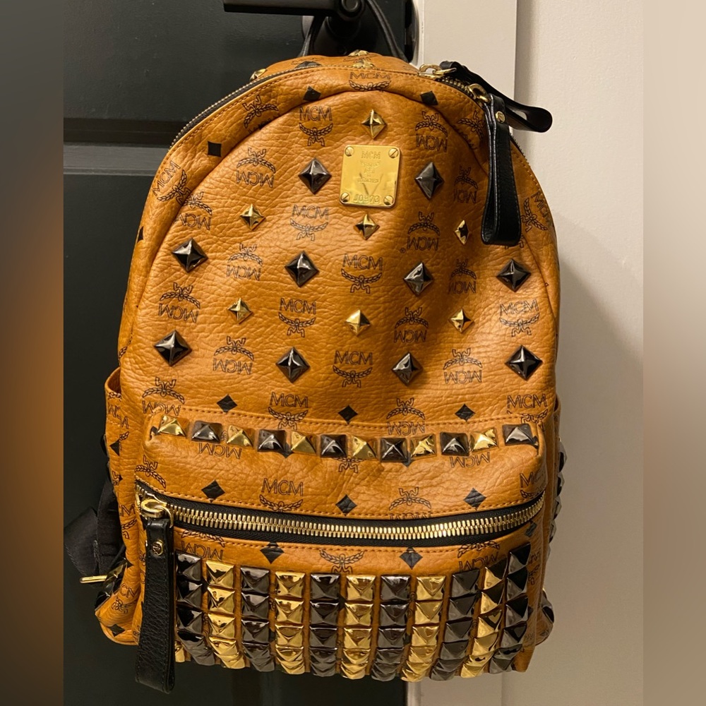 Authentic MCM studs stark backpack